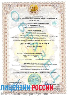 Образец сертификата соответствия Калязин Сертификат OHSAS 18001